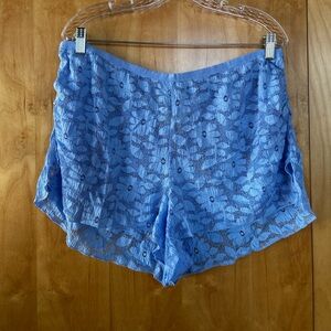 Aerie Light Blue Lace Sleep Shorts